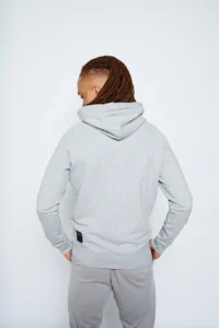 Heavyweight Terry Hoodies - Heather Grey - Image 4
