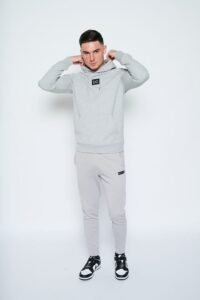 Heavyweight Terry Hoodies - Heather Grey - Image 2