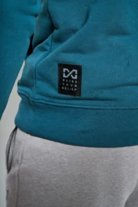 Heavyweight Terry Hoodies - Teal Blue - Image 5