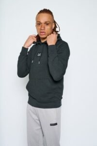 Heavyweight Terry Hoodies - Dark Heather Grey - Image 2